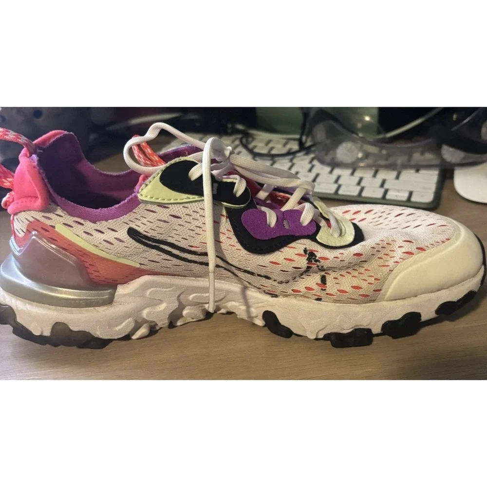 Nike React‎ Sneakers Shoes 5.5Y White Casual Running Walking DMSX CD6888-102